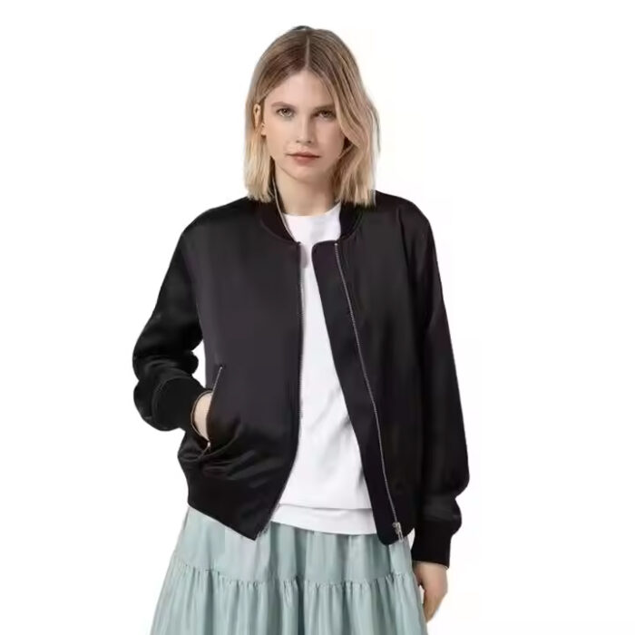 Premium Navy Blue Color Girls Wholesale Price Best Designing College Wear Jackets Low Price Bomber Jackets Custom Logo