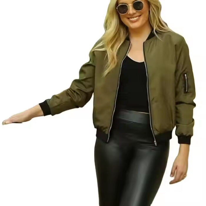 Women Satin jackets\Premium Wholesale Rate Top Quality Customized Style Women Bomber Jackets Top Selling Breathable Women Bomber Jacket Custom Logo