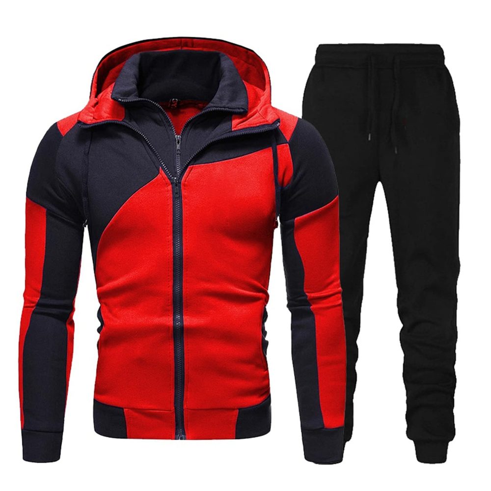 Men's High Quality Comfortable Gym Sports Wear 100% Cotton Hoodies Sweatshirts Set Tops Joggers Pants Tracksuit for Winter