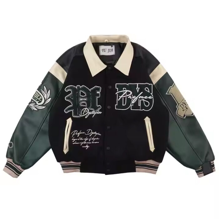 High Quality Streetwear Best Seller Men Varsity Letterman Jacket Custom Logo Embroidery Leather Patchwork Varsity Jackets