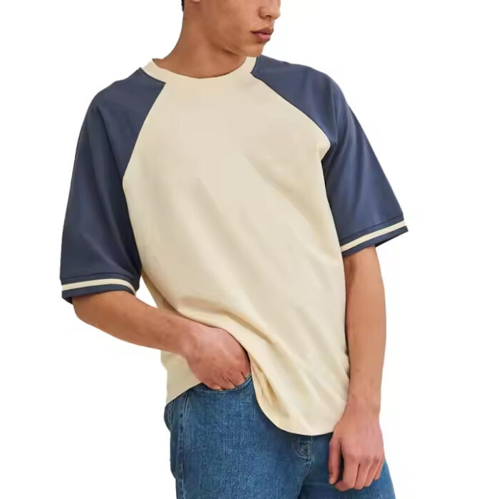 D:\T-Shirts\Custom Digital Printing LGOG Splicing Color Shoulder Droop Size Is More Suitable for Men Wearing Blank T-shirts on the Street