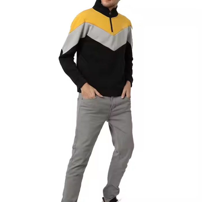 D:\T-Shirts\camouflage, hoodies OEM Custom 100% Cotton Color Block Pullover Jumper 14 Quarter Half Zip Sweatshirt for Men