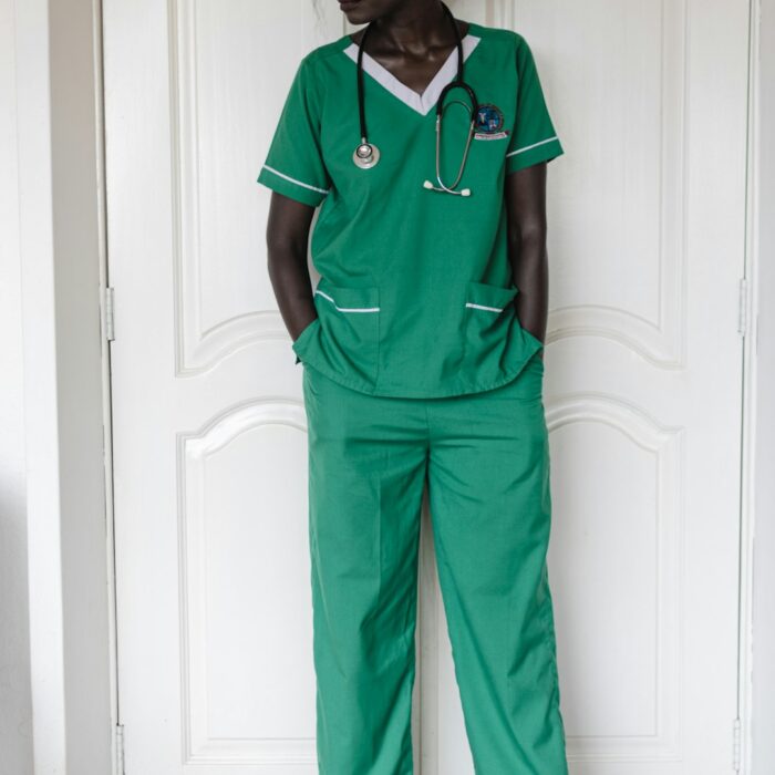 Illustrative Medical scrub uniform reference by Lisa Marie Theck, Unsplash